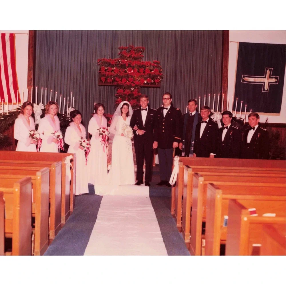 Vintage 1970s Military Wedding Lot 6 Photos Mess Dress Church Christmas 4x5 - Picture 4 of 6